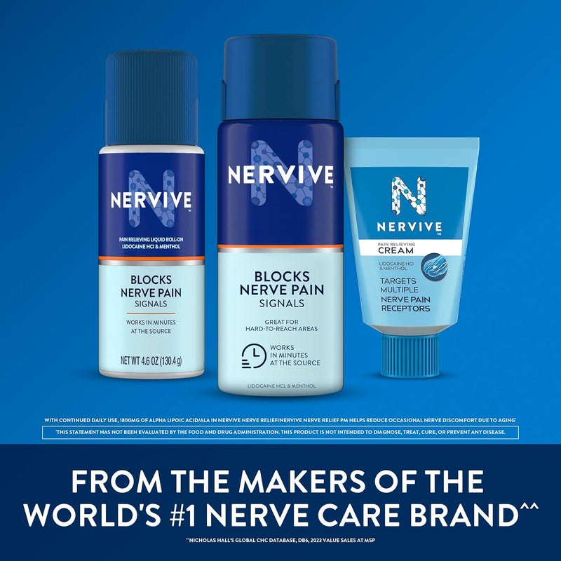 Nervive بخاخ مسكن للألم، بخاخ ليدوكائين، تخفيف الألم، موضعي ليدوكائين، ألم القدم، ألم الساق، ألم اليد، تركيبة قوة قصوى، للمناطق الصعبة الوصول، 4.5 أونصة - Image 5